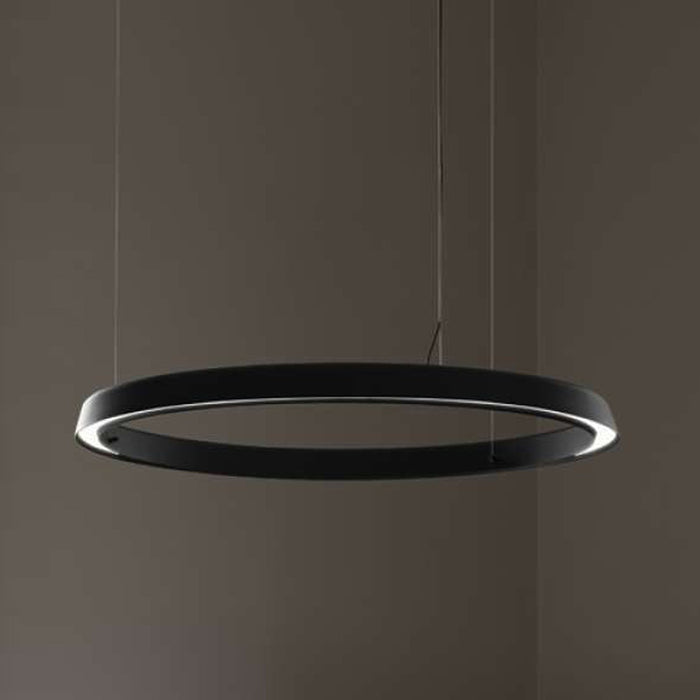 Compendium Circle LED Pendant Light in Black.