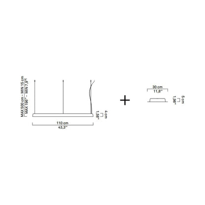 Compendium Circle LED Pendant Light - line drawing.