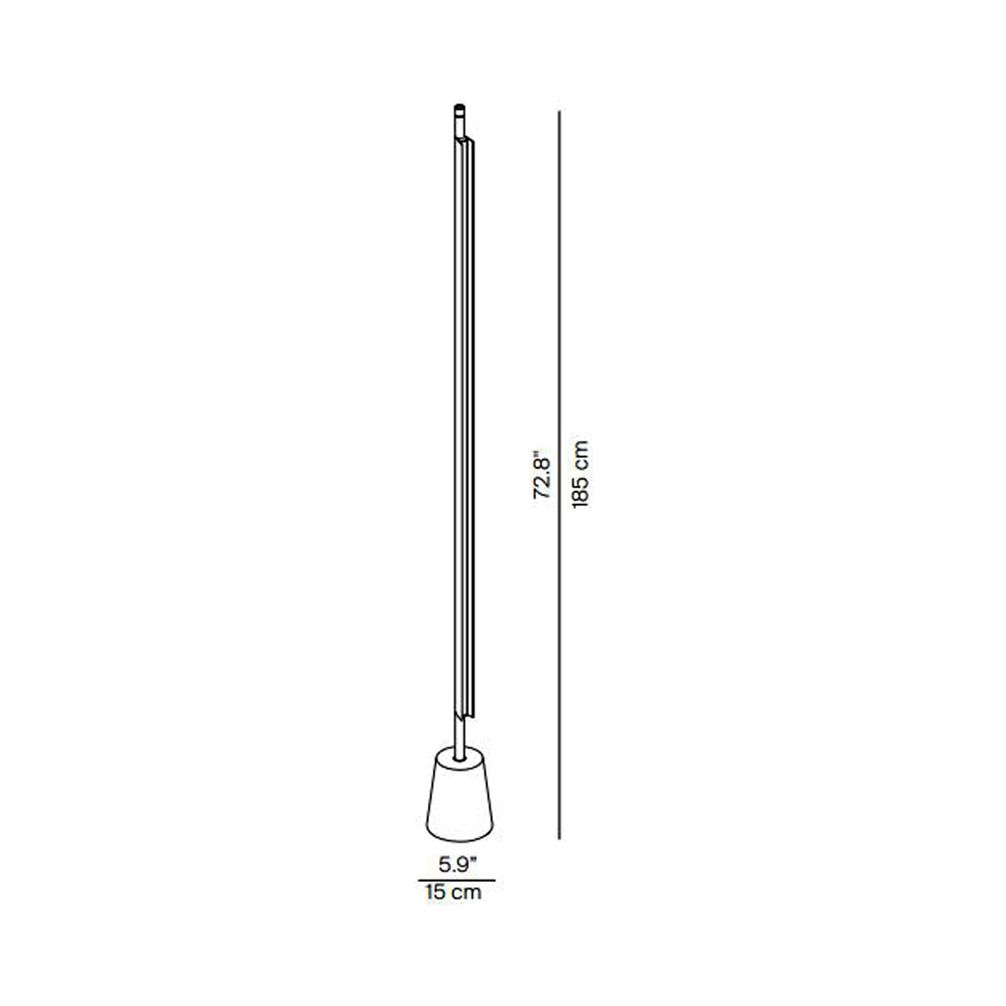 Compendium LED Floor Lamp - line drawing.