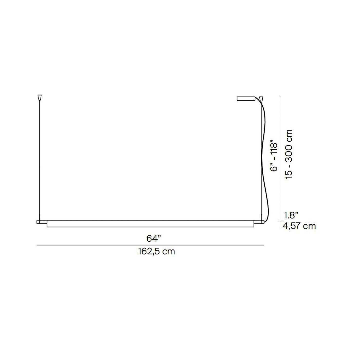 Compendium LED Pendant Light - line drawing.