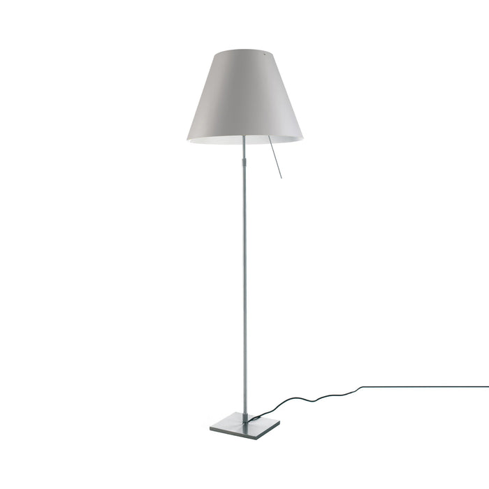 Costanza Floor Lamp in Alu/Mistic White.