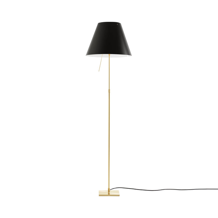 Costanza Floor Lamp in Brass/Liquorice Black.