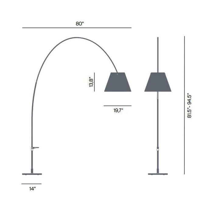 Costanza Lady Floor Lamp - line drawing.