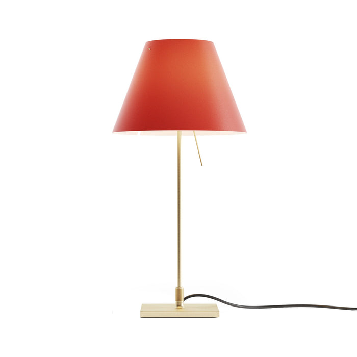 Costanzina Table Lamp in Brass/Primary Red.