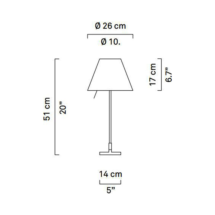 Costanzina Table Lamp - line drawing.