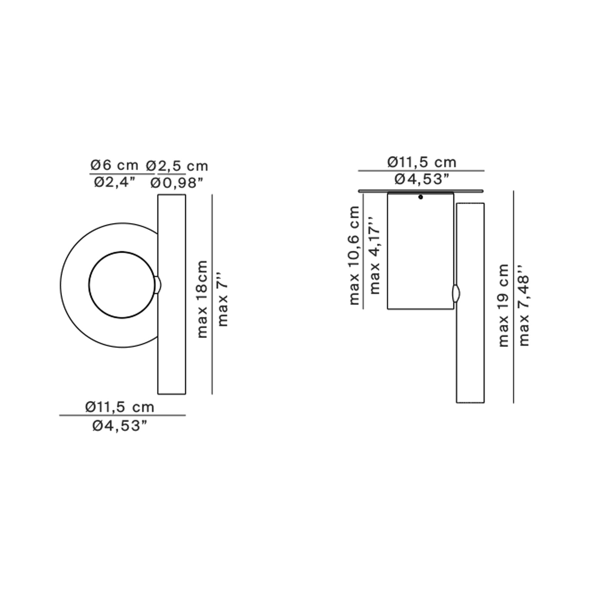 Doi LED Ceiling / Wall Light - line drawing.