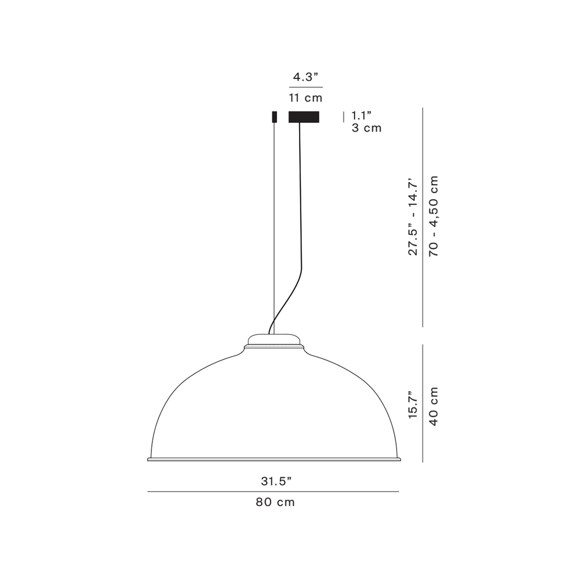 Farel Pendant Light - line drawing.