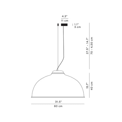 Farel Pendant Light - line drawing.