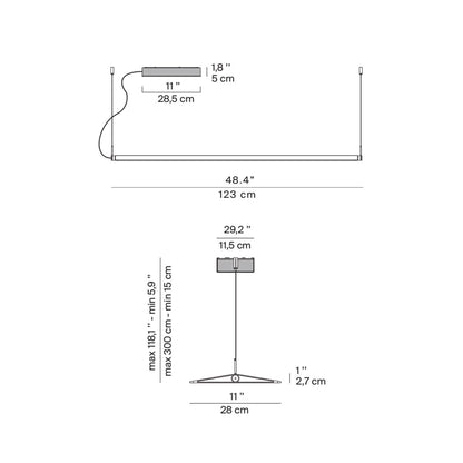 Fienile LED Pendant Light - line drawing.