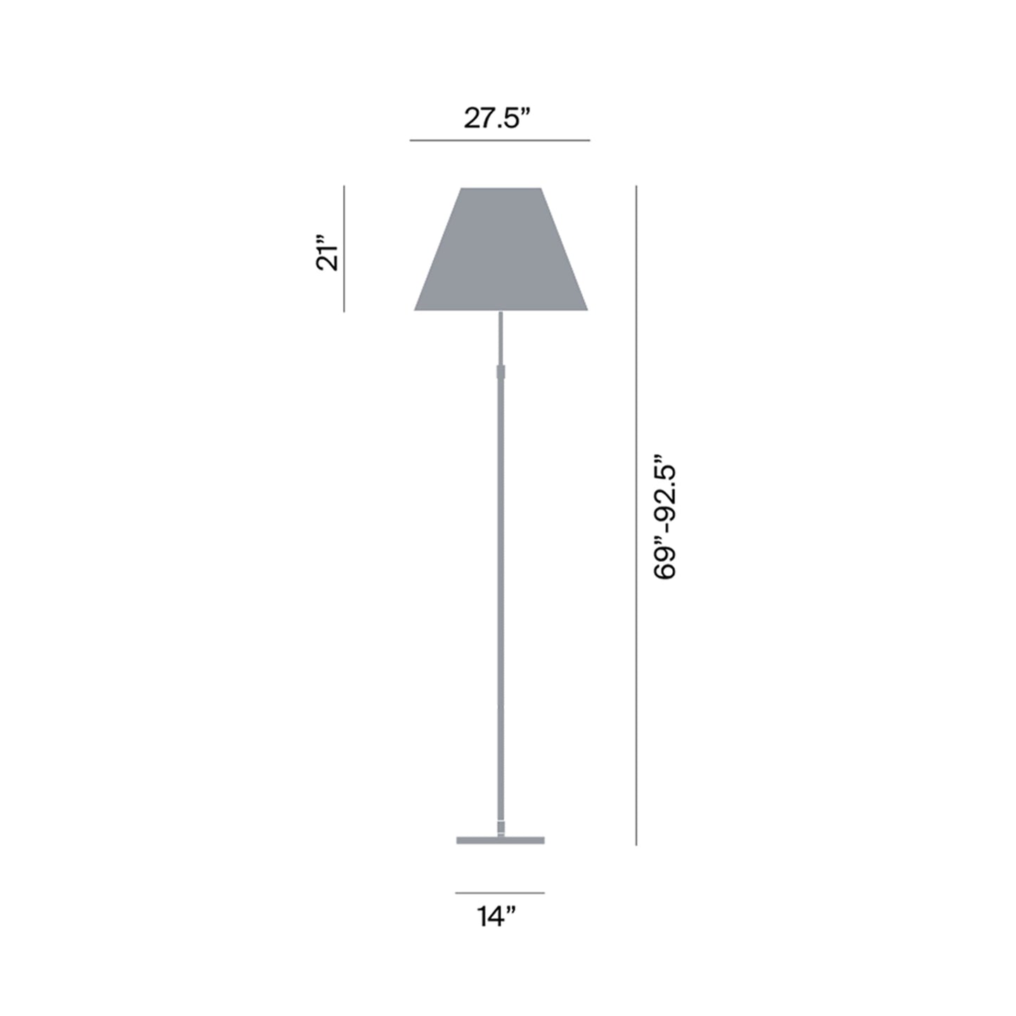 Grande Costanza Floor Lamp - line drawing.