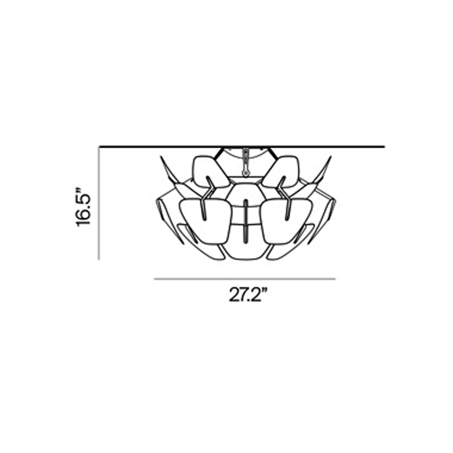 Hope Ceiling Light - line drawing.