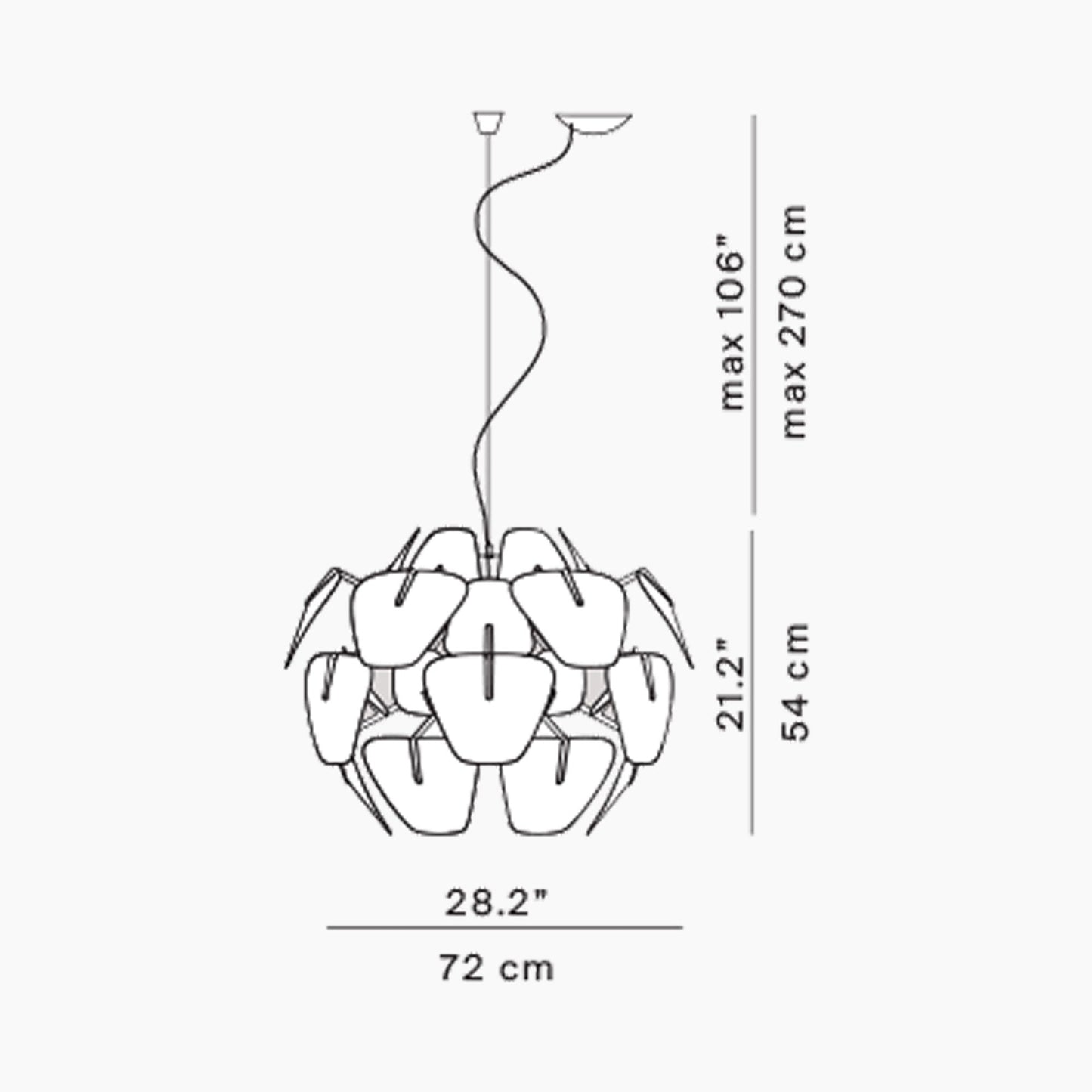 Hope Pendant Light - line drawing.