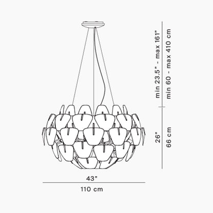 Hope Pendant Light - line drawing.