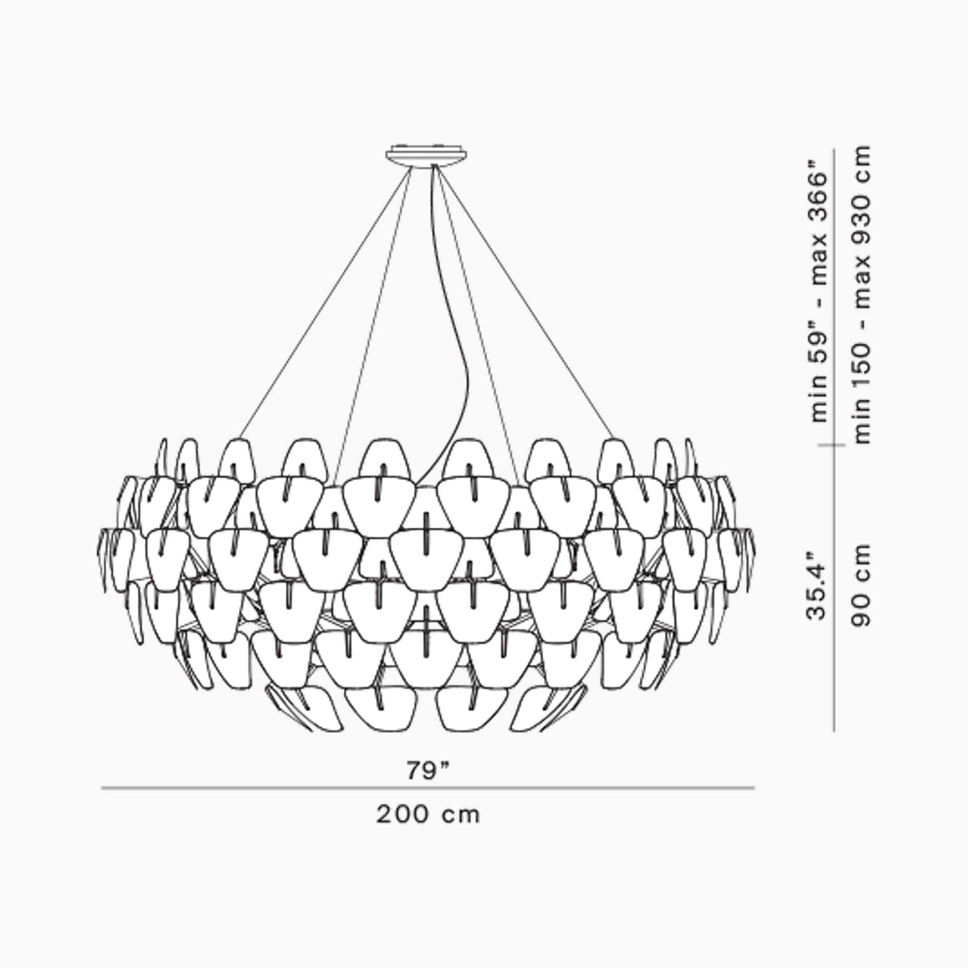 Hope Pendant Light - line drawing.