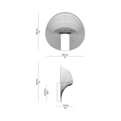 Illan LED Wall Light - line drawing.