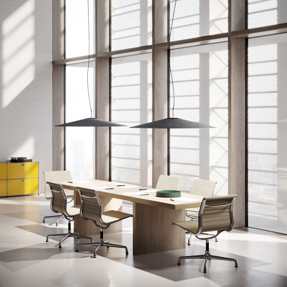 Koinè Acoustic LED Pendant Light in office.