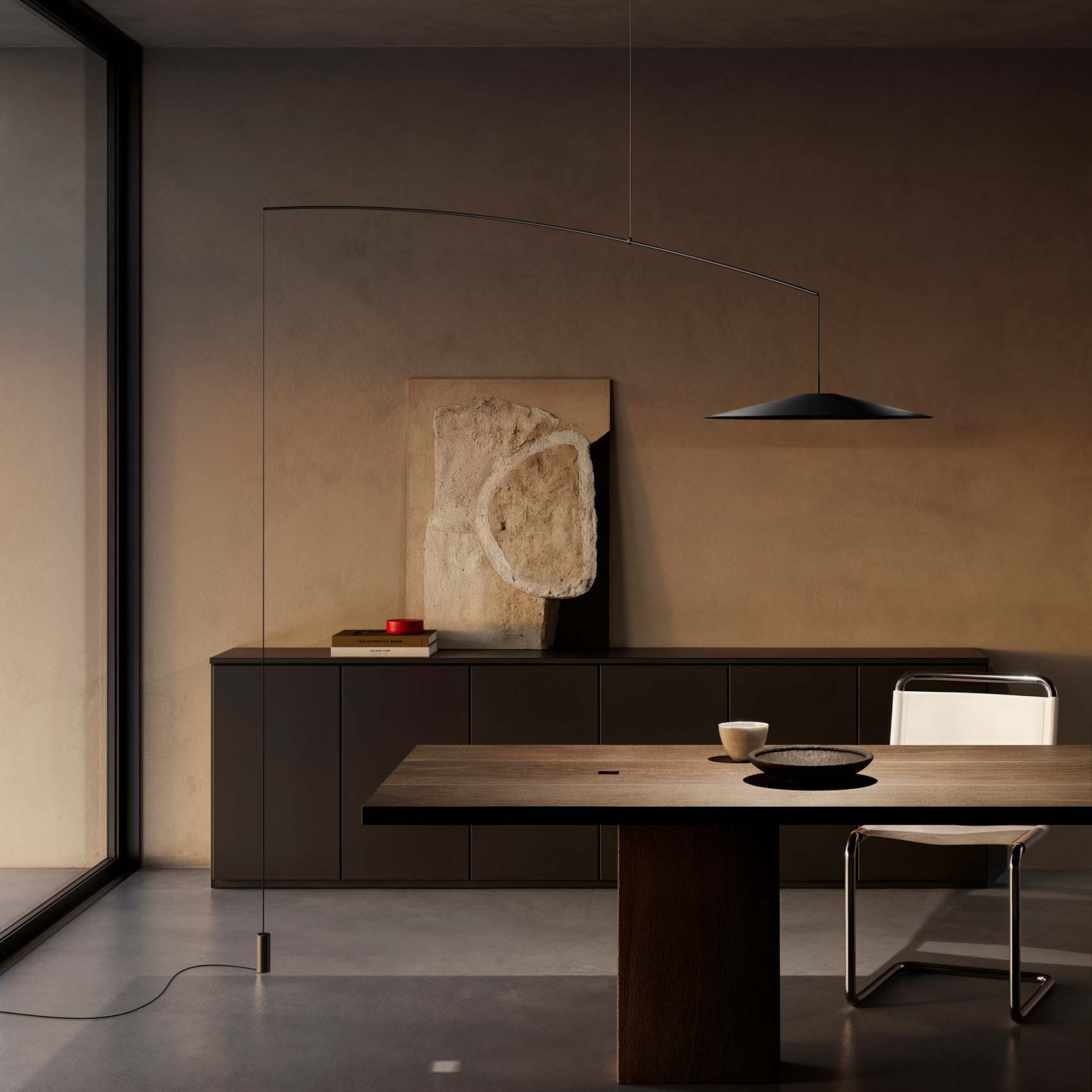Koine LED Floor Lamp in living room.