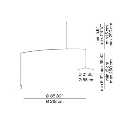 Koine LED Floor Lamp - line drawing.