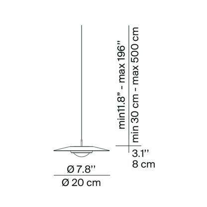 Koinè LED Pendant Light - line drawing.
