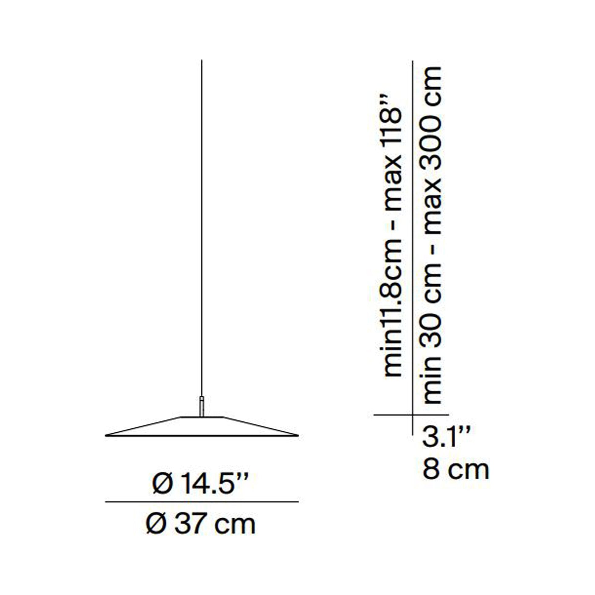 Koinè LED Pendant Light - line drawing.