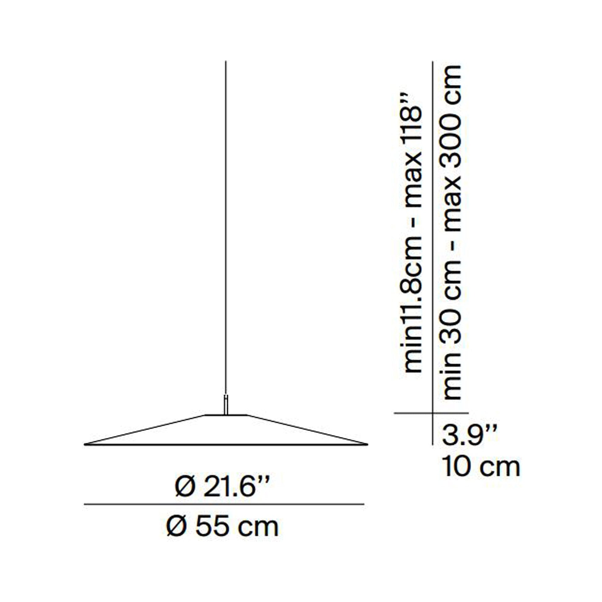 Koinè LED Pendant Light - line drawing.