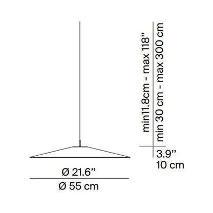Koinè LED Pendant Light - line drawing.