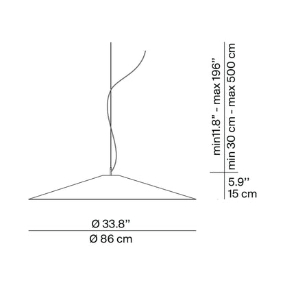 Koinè LED Pendant Light - line drawing.
