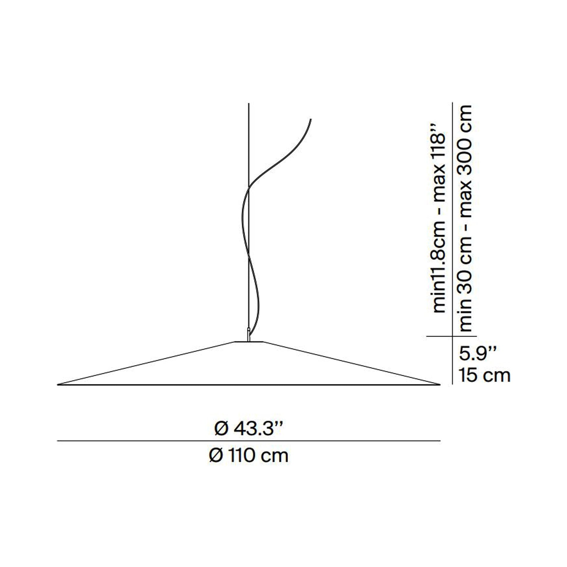 Koinè LED Pendant Light - line drawing.