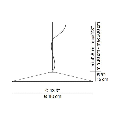 Koinè LED Pendant Light - line drawing.