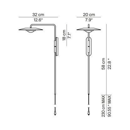 Koine LED Wall Light - line drawing.
