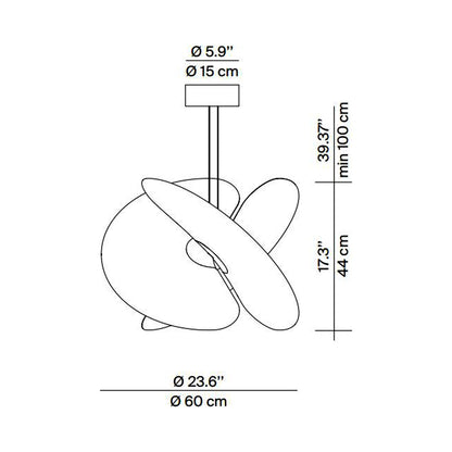 Levante LED Pendant Light - line drawing.