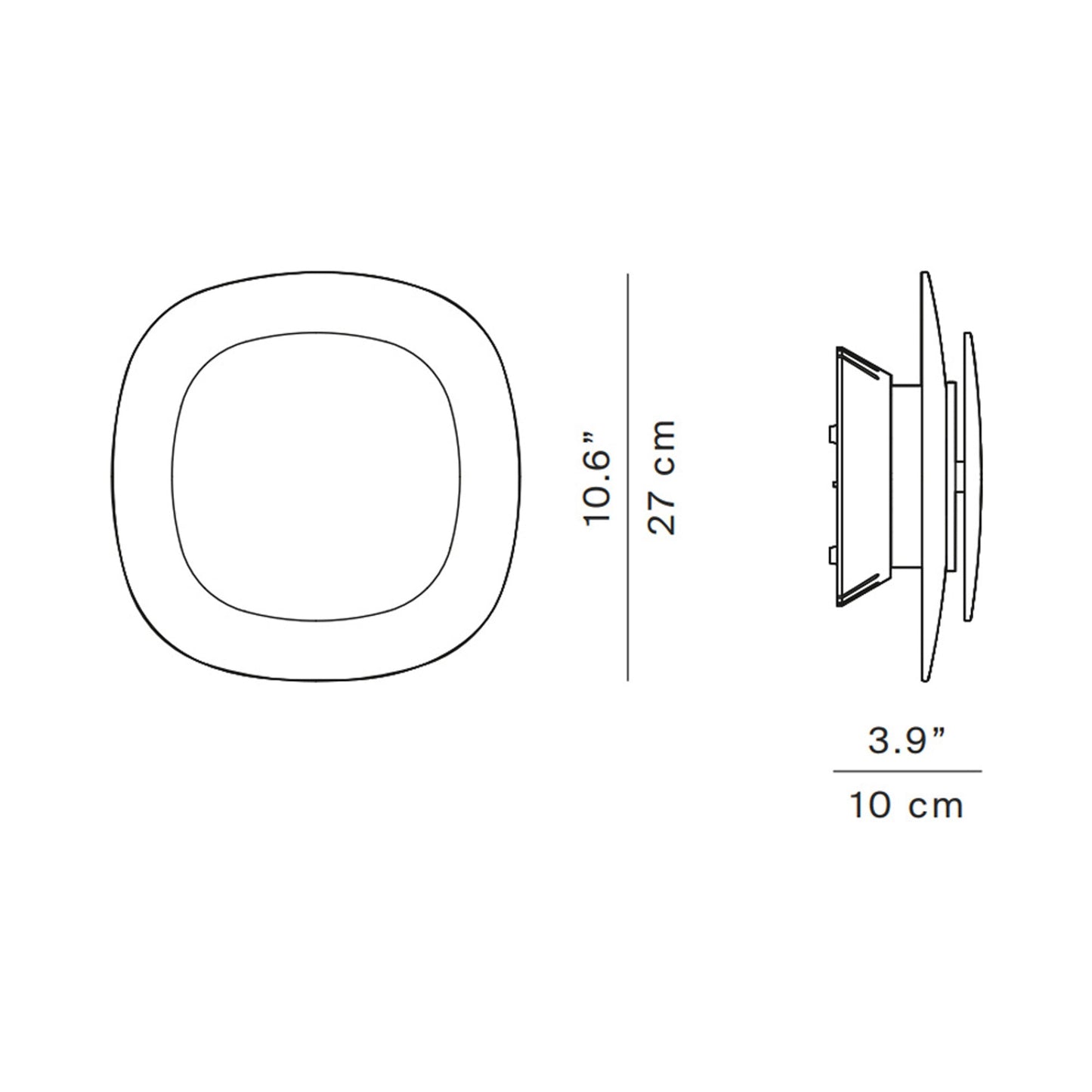 Luthien LED Wall Light - line drawing.