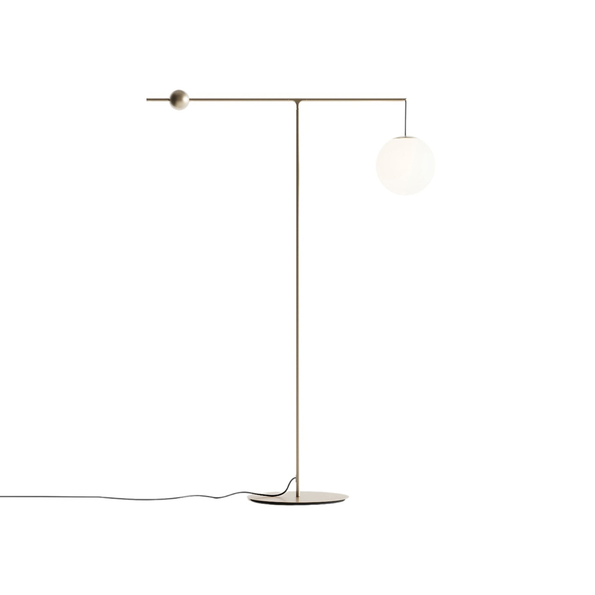 Malamata Floor Lamp in Brushed Brass.