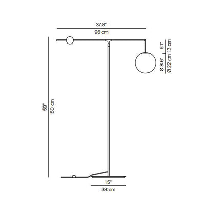 Malamata Floor Lamp - line drawing.