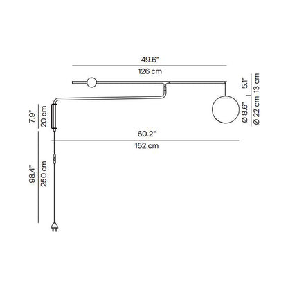 Malamata Wall Light - line drawing.