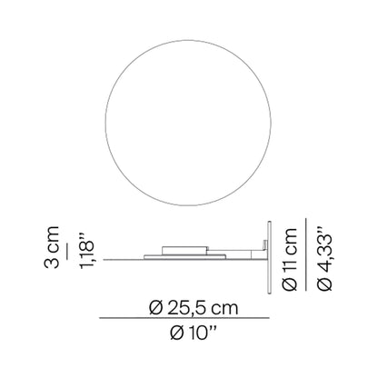 Millimetro LED Wall Light - line drawing.