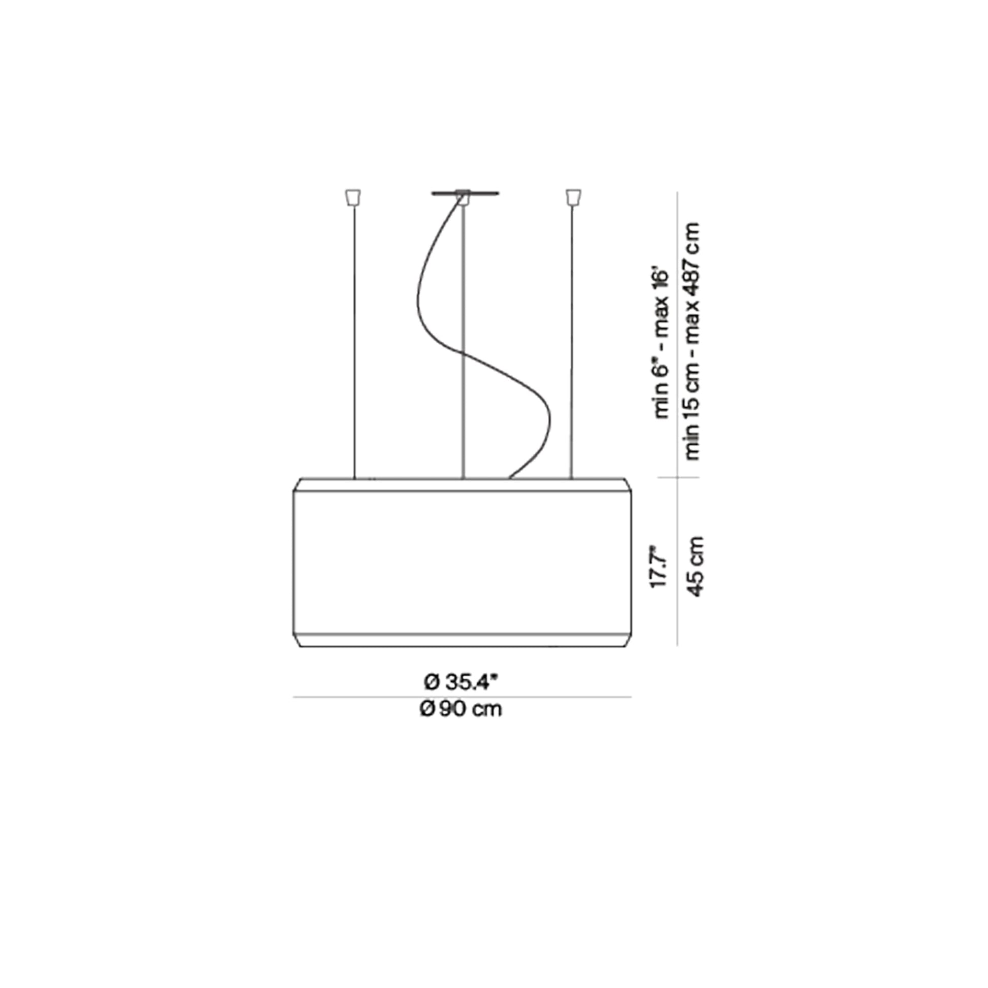 Silenzio LED Pendant Light - line drawing.