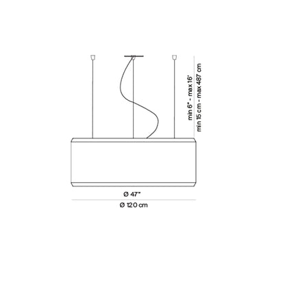 Silenzio LED Pendant Light - line drawing.