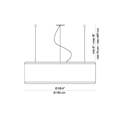 Silenzio LED Pendant Light - line drawing.