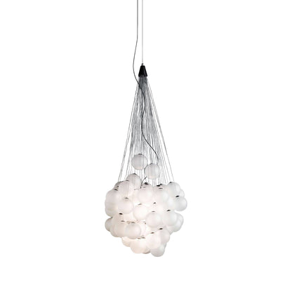 Stochastic LED Pendant Light in Opal White (Small).