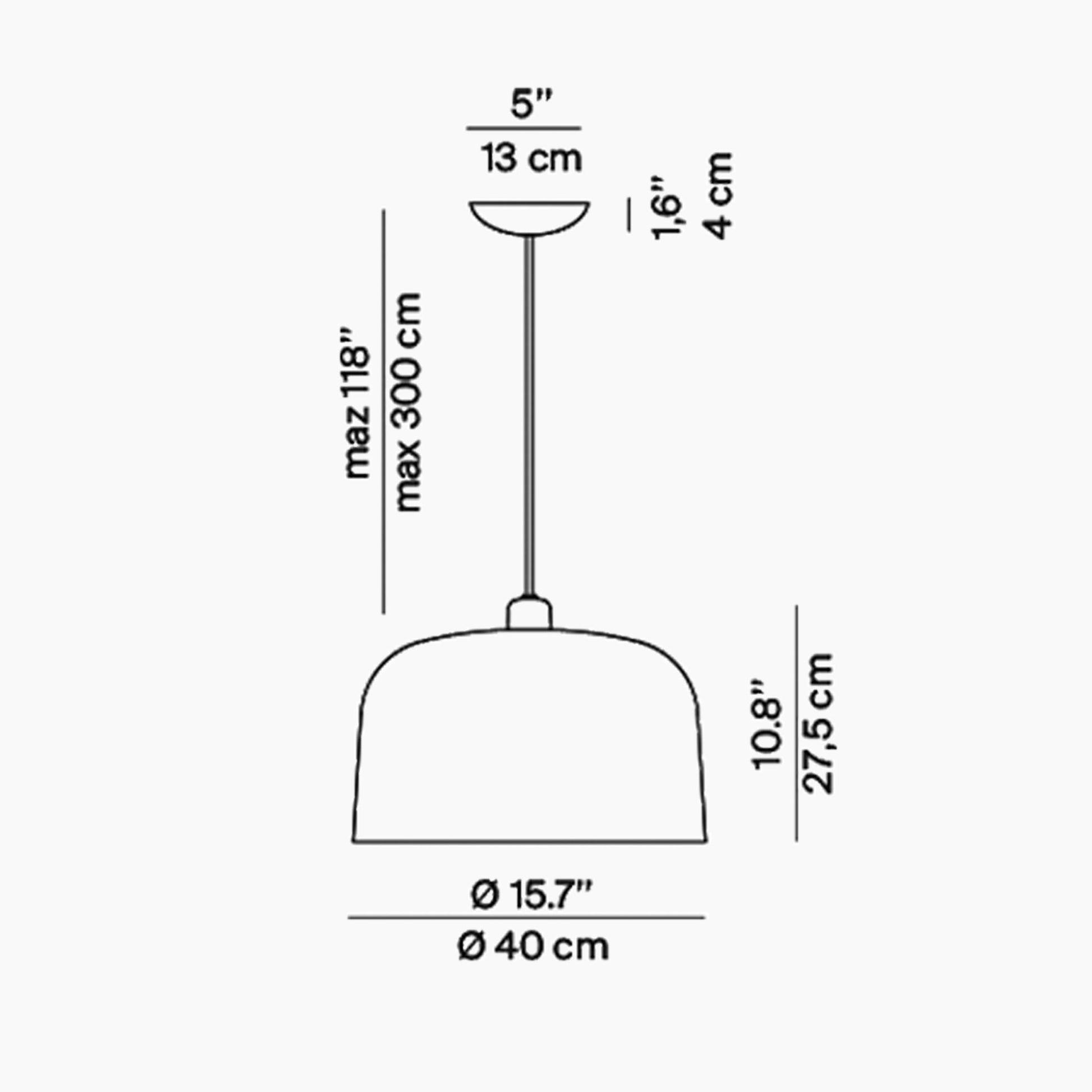 Zile Pendant Light - line drawing.