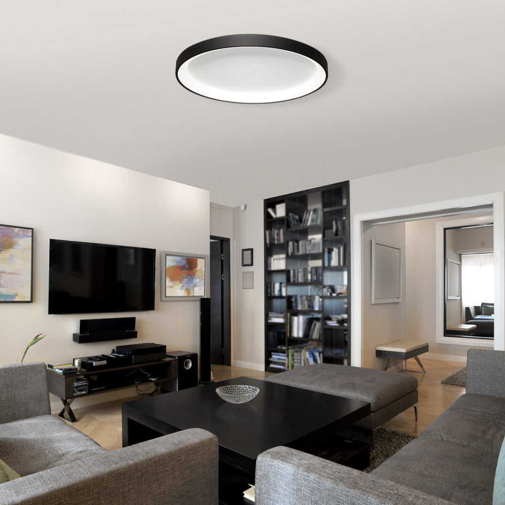 Alaska LED Flush Mount Ceiling Light in living room.