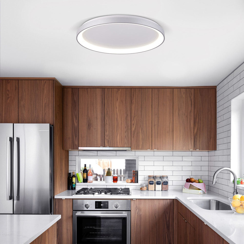 Alaska LED Flush Mount Ceiling Light in kitchen.