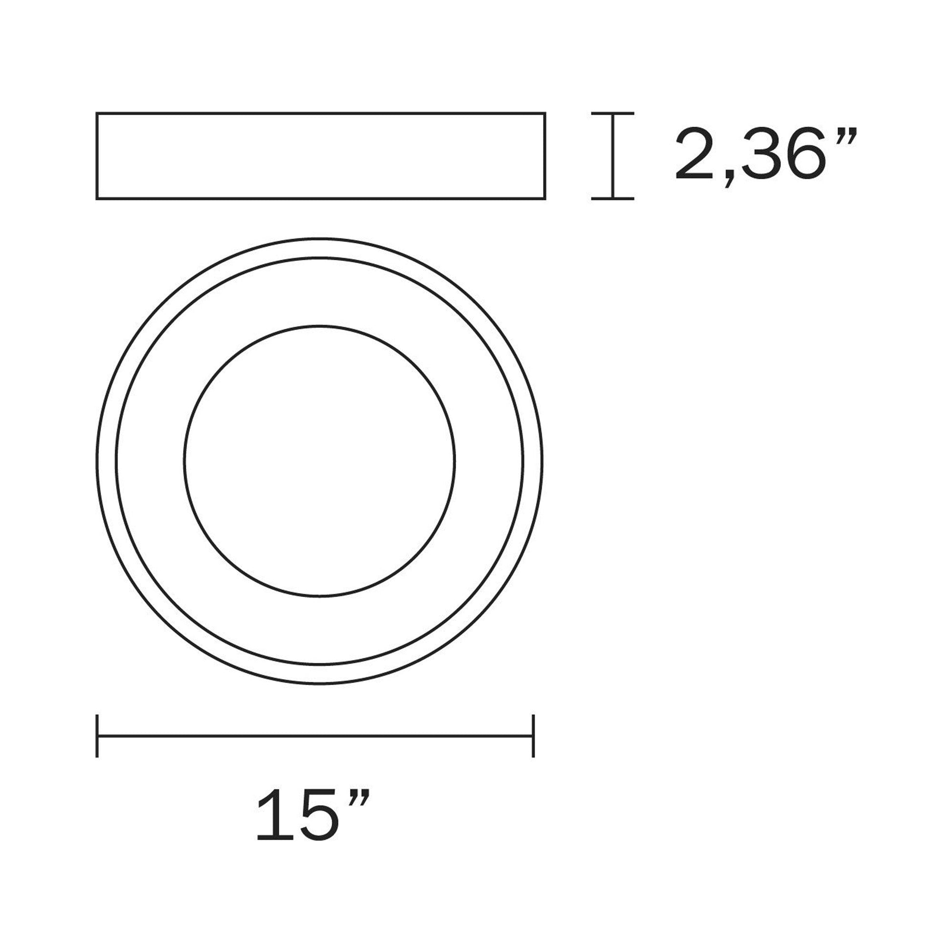 Alaska LED Flush Mount Ceiling Light - line drawing.