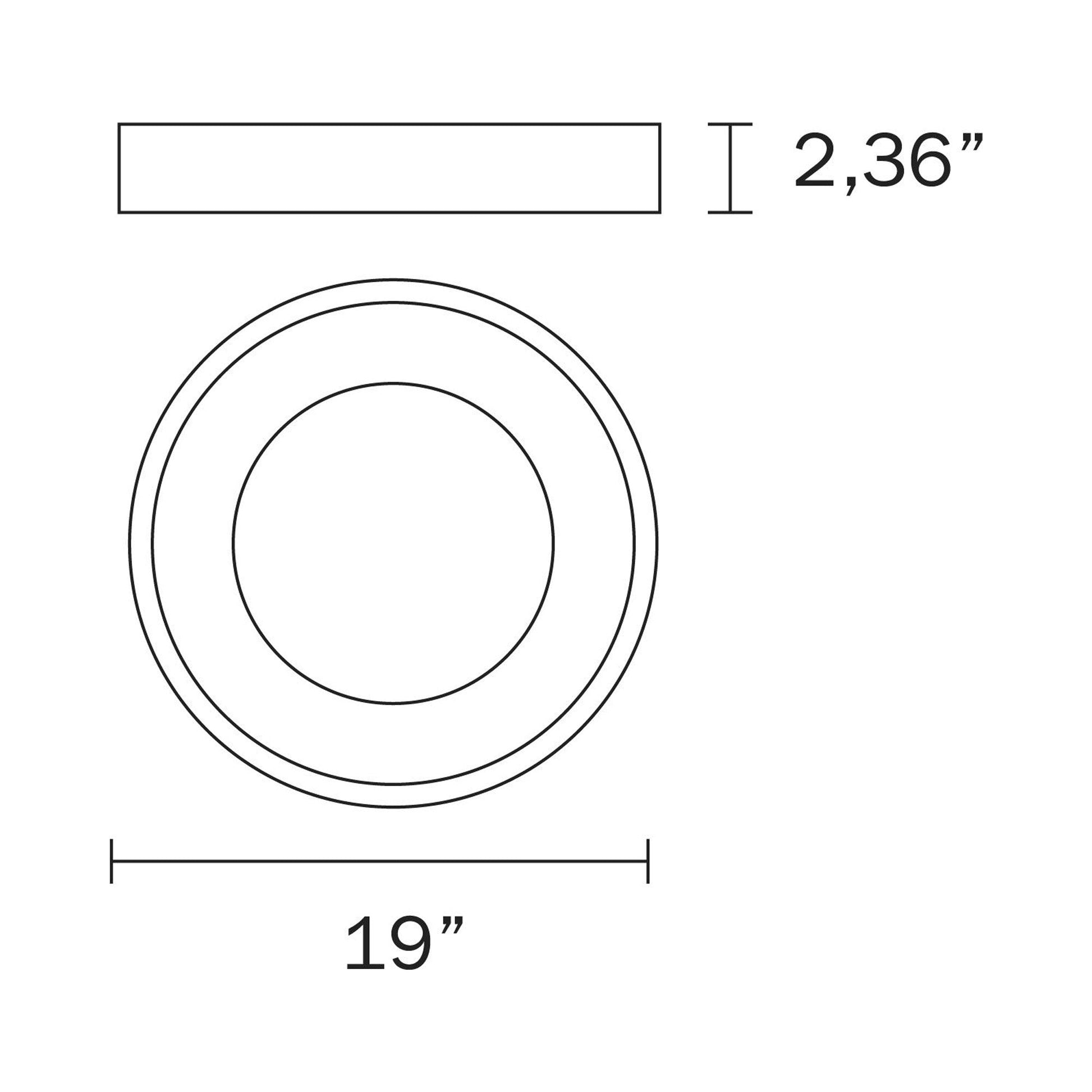 Alaska LED Flush Mount Ceiling Light - line drawing.