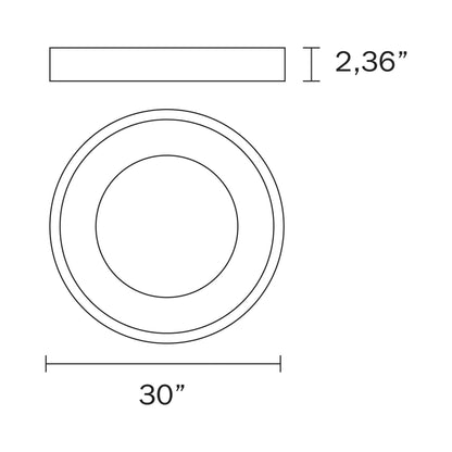 Alaska LED Flush Mount Ceiling Light - line drawing.