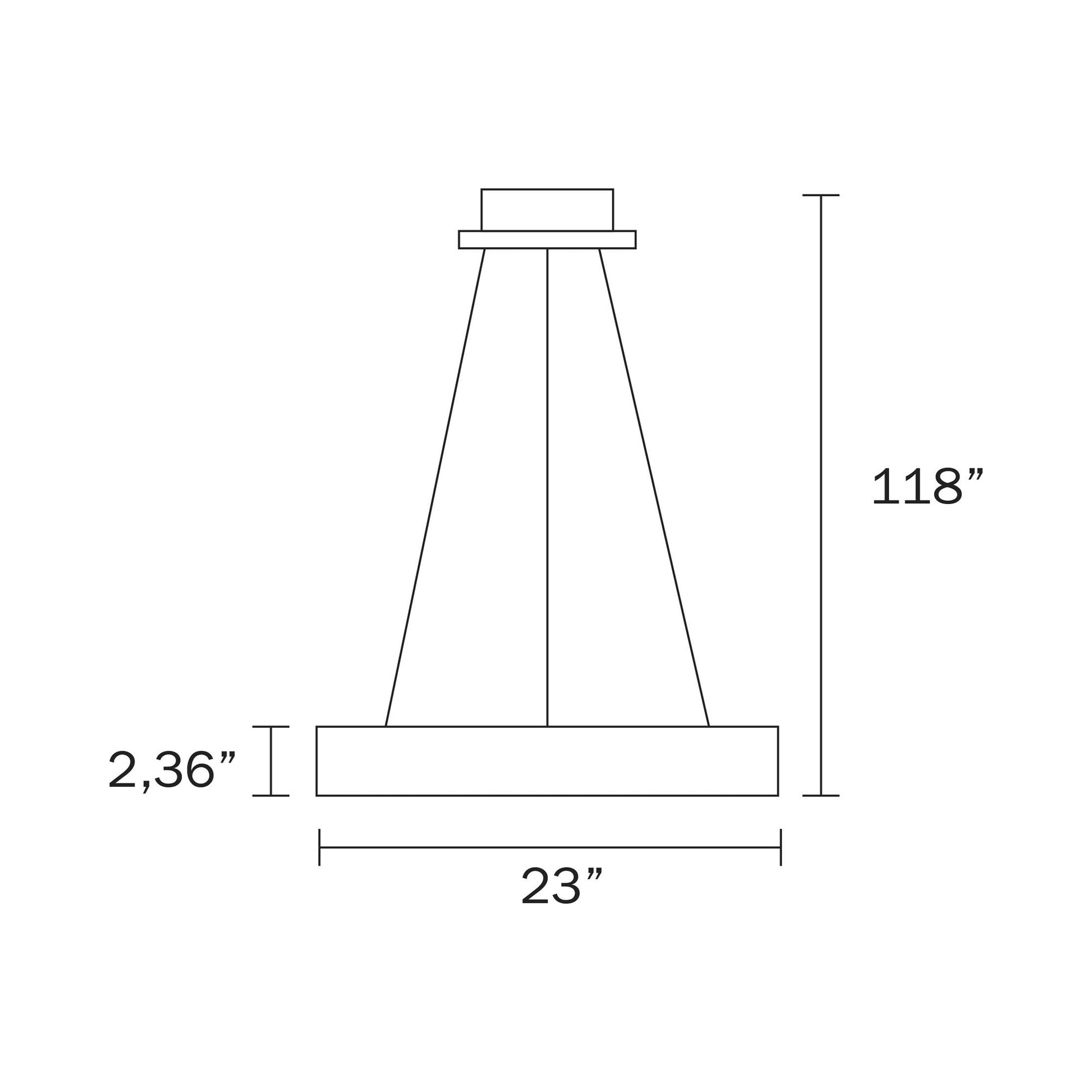 Alaska LED Pendant Light - line drawing.