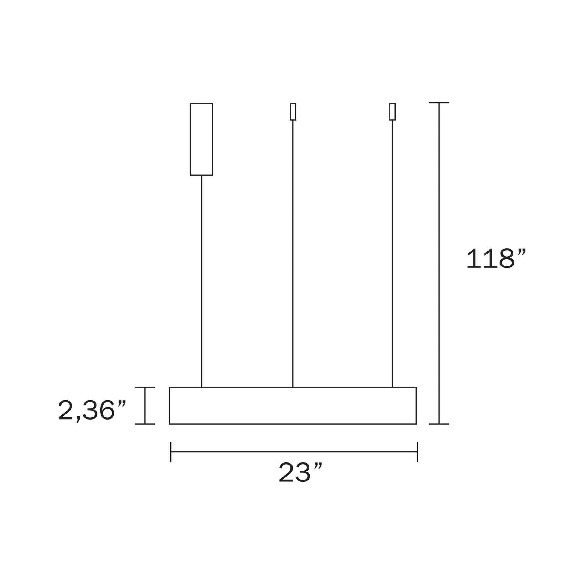 Alaska LED Pendant Light - line drawing.