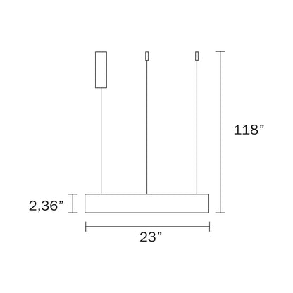 Alaska LED Pendant Light - line drawing.