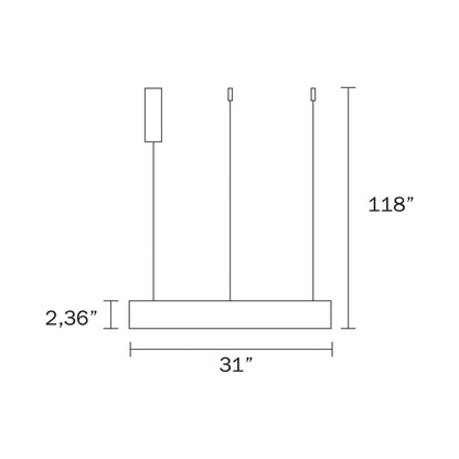 Alaska LED Pendant Light - line drawing.